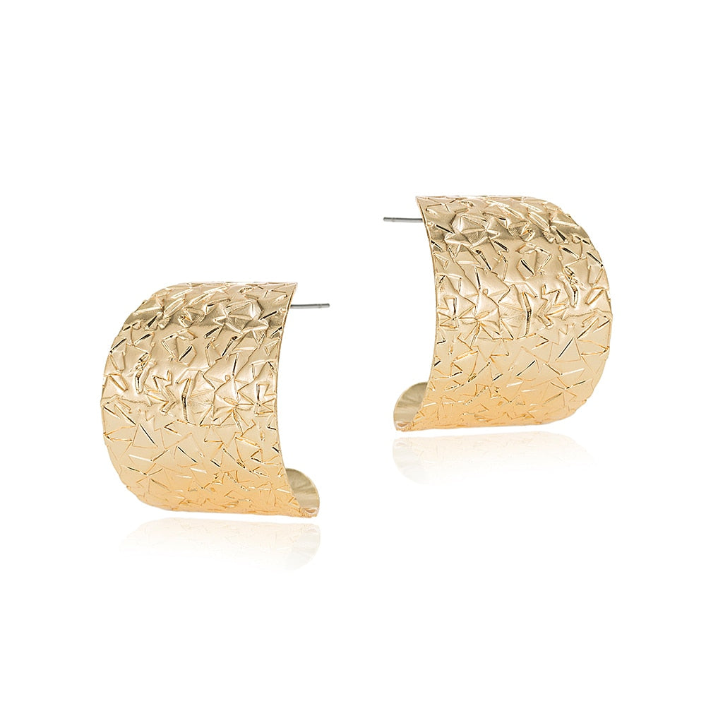 Gold Plated Hammered Small Hoop Earrings