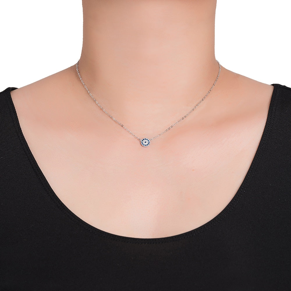 Evil Eye Sterling Silver Necklace - Sterling Silver