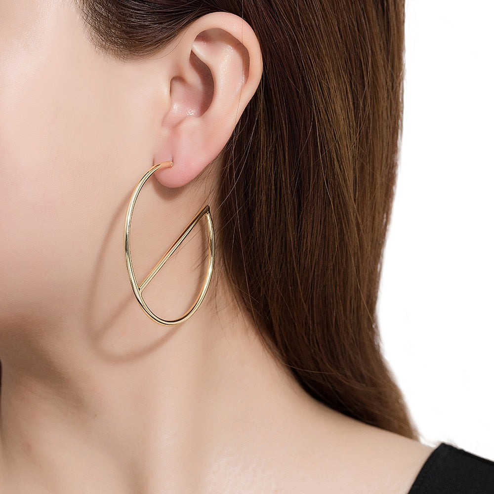 Gold Plated Half Circle Earrings