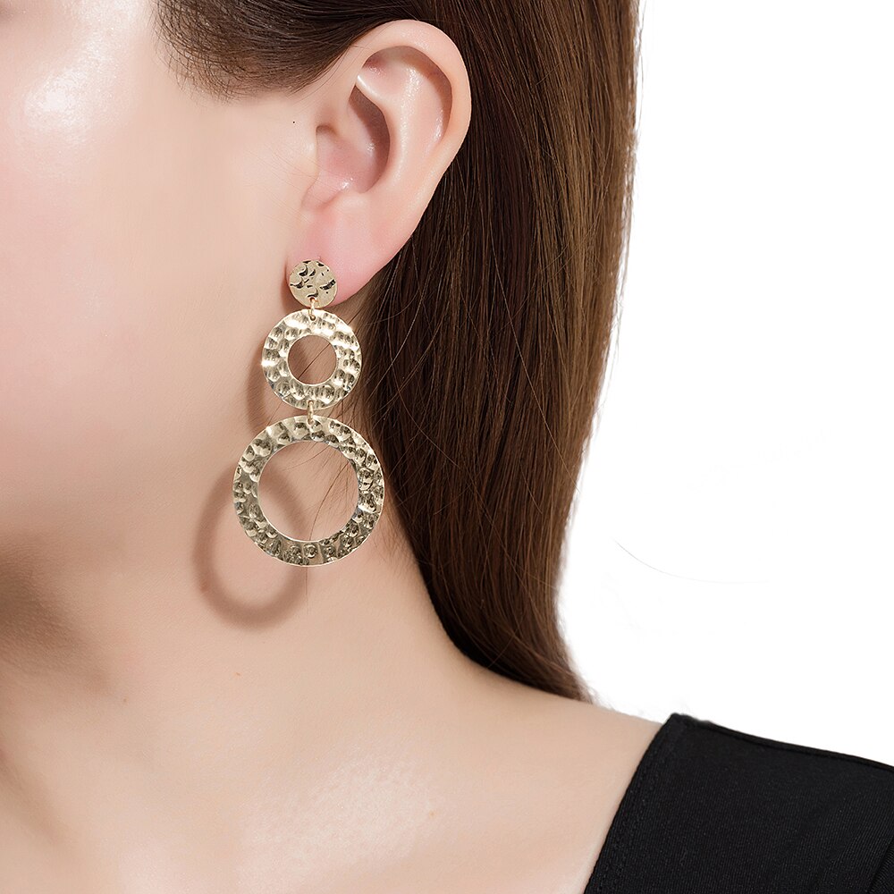 Gold Plated Textured Earrings