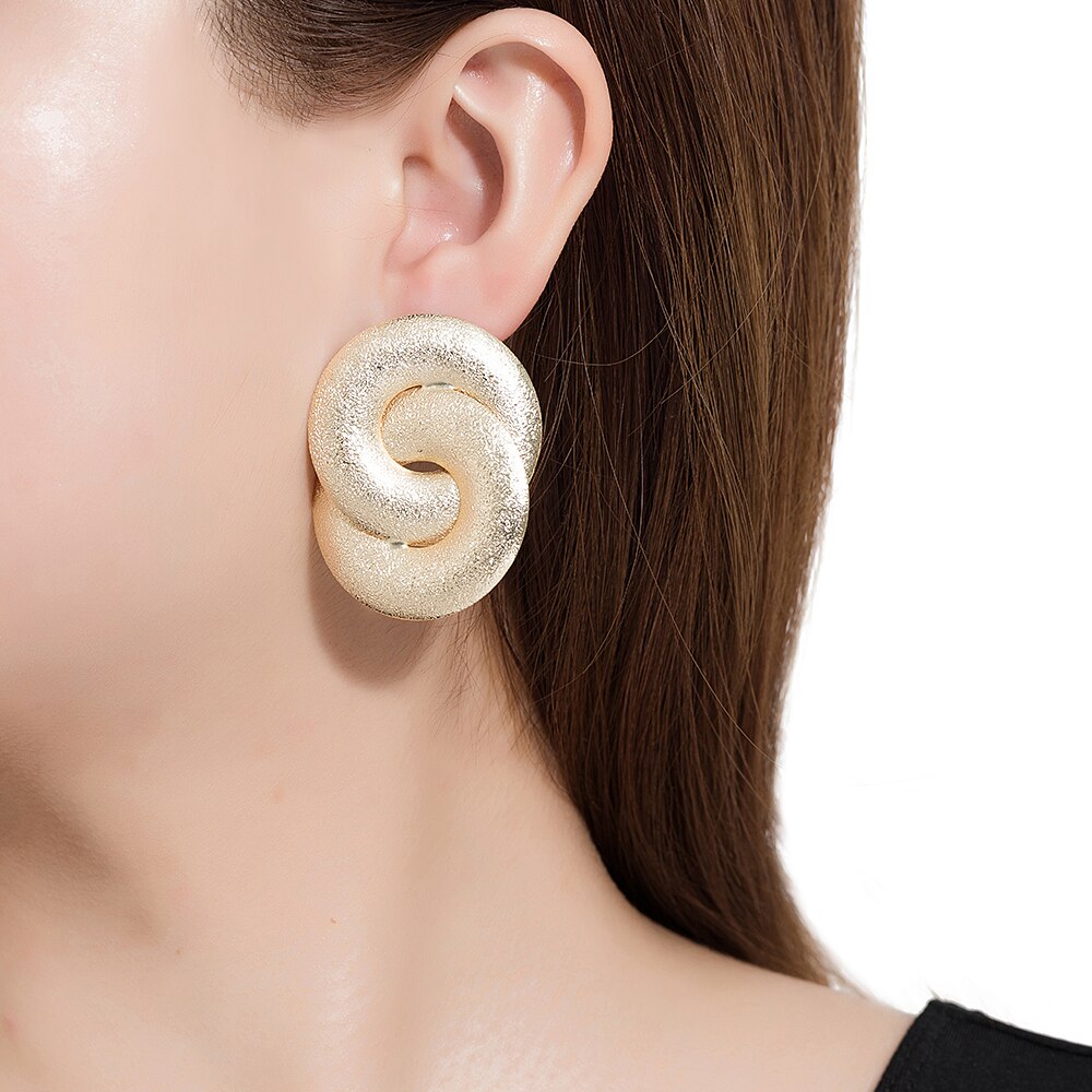 Gold Plated Chunky Knot Earrings