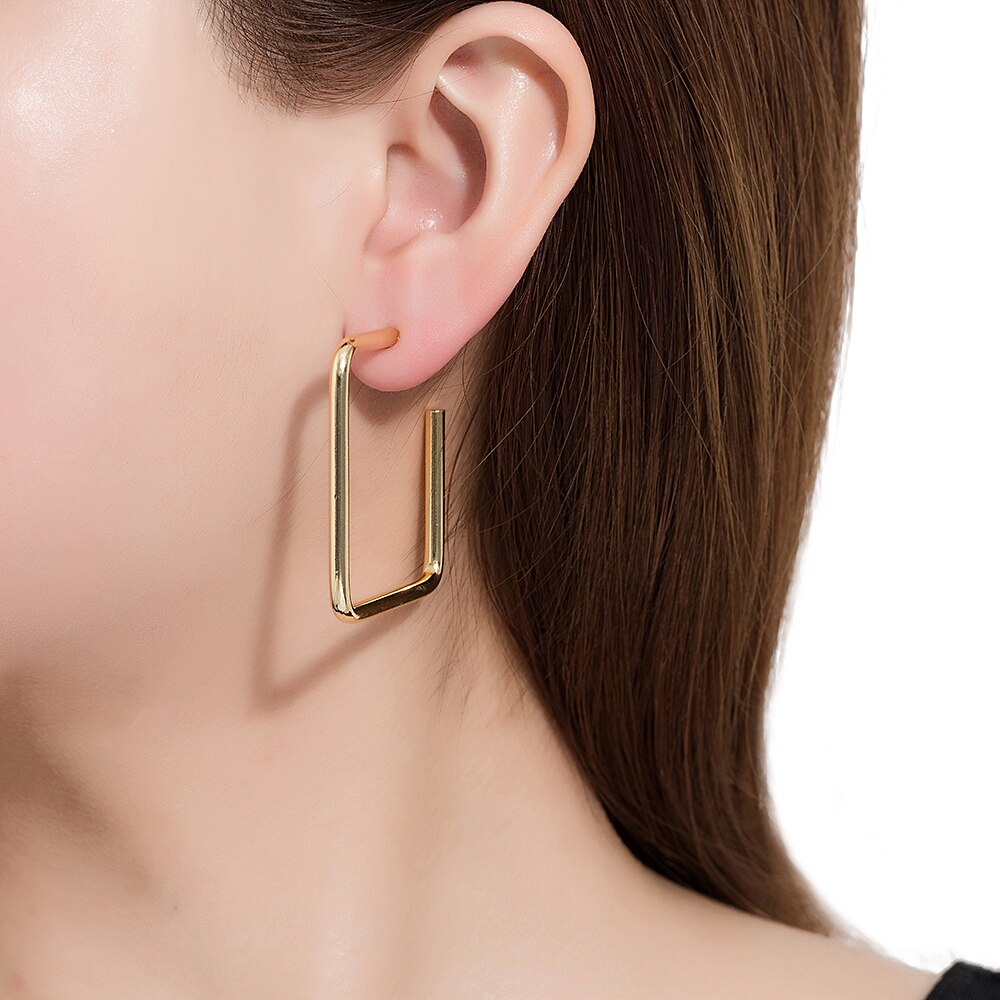 Gold Plated Square Hoops 