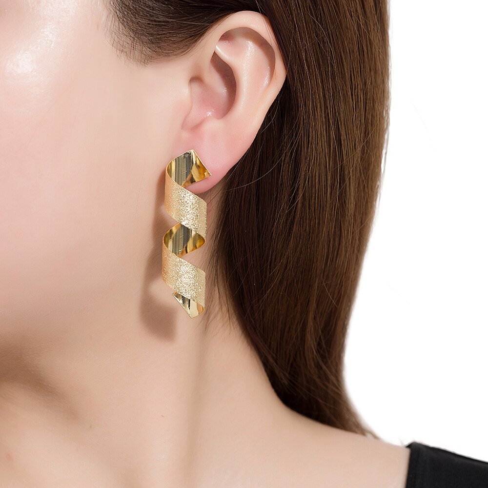 Spiral Hoop Earrings in Gold Plated
