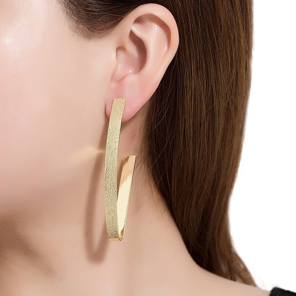 Statement Hoop Earrings in Gold Plated
