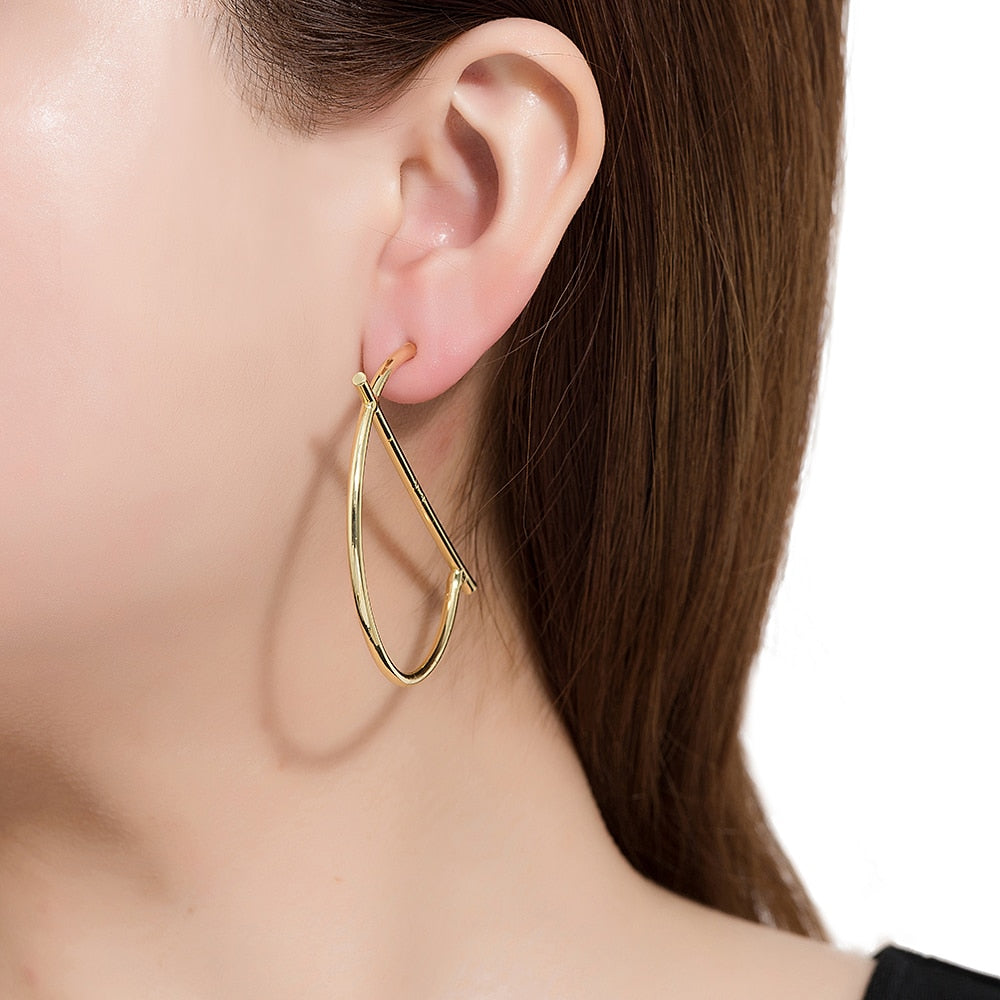 Gold Plated Semi Circle Earrings
