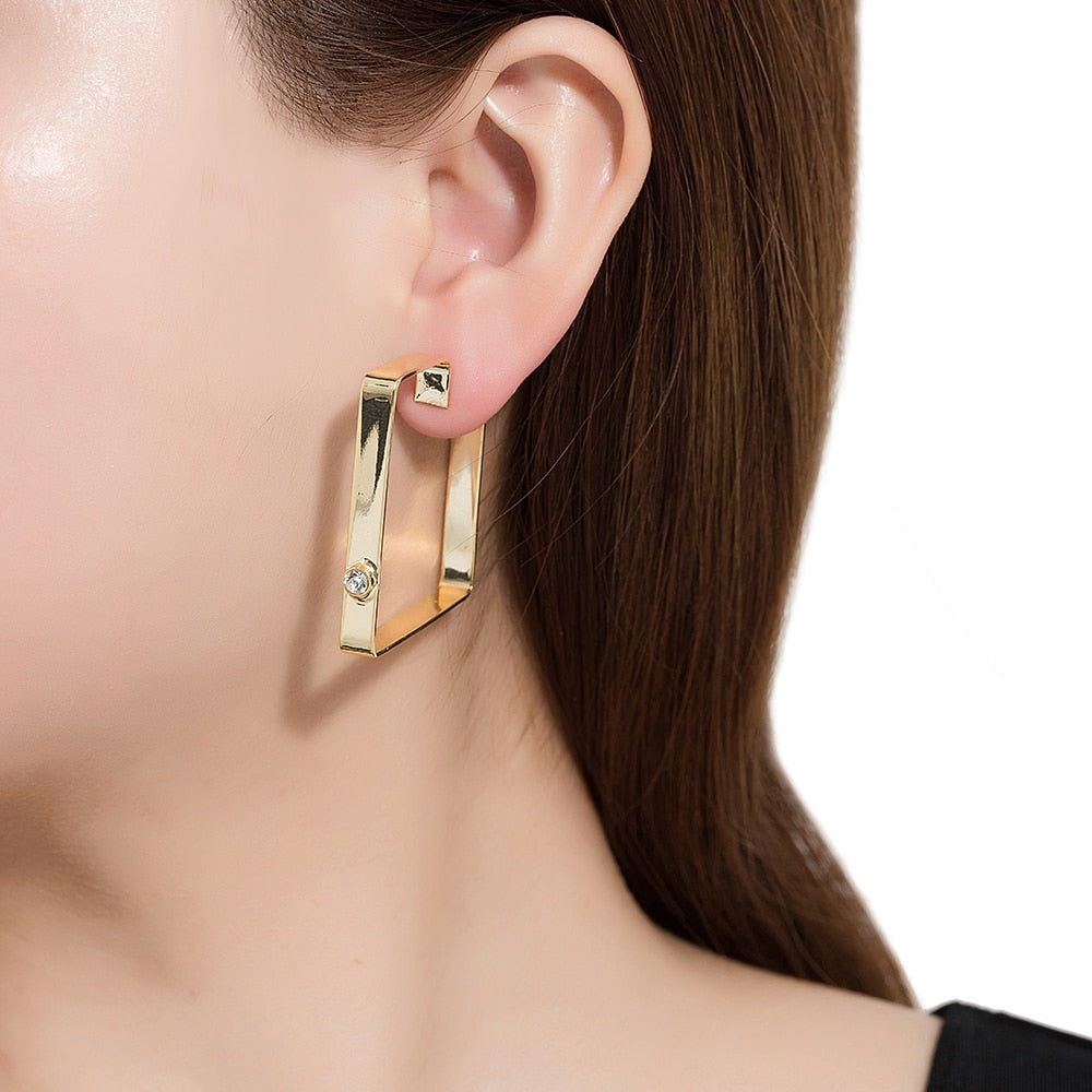Gold Plated Square Hoop Earrings