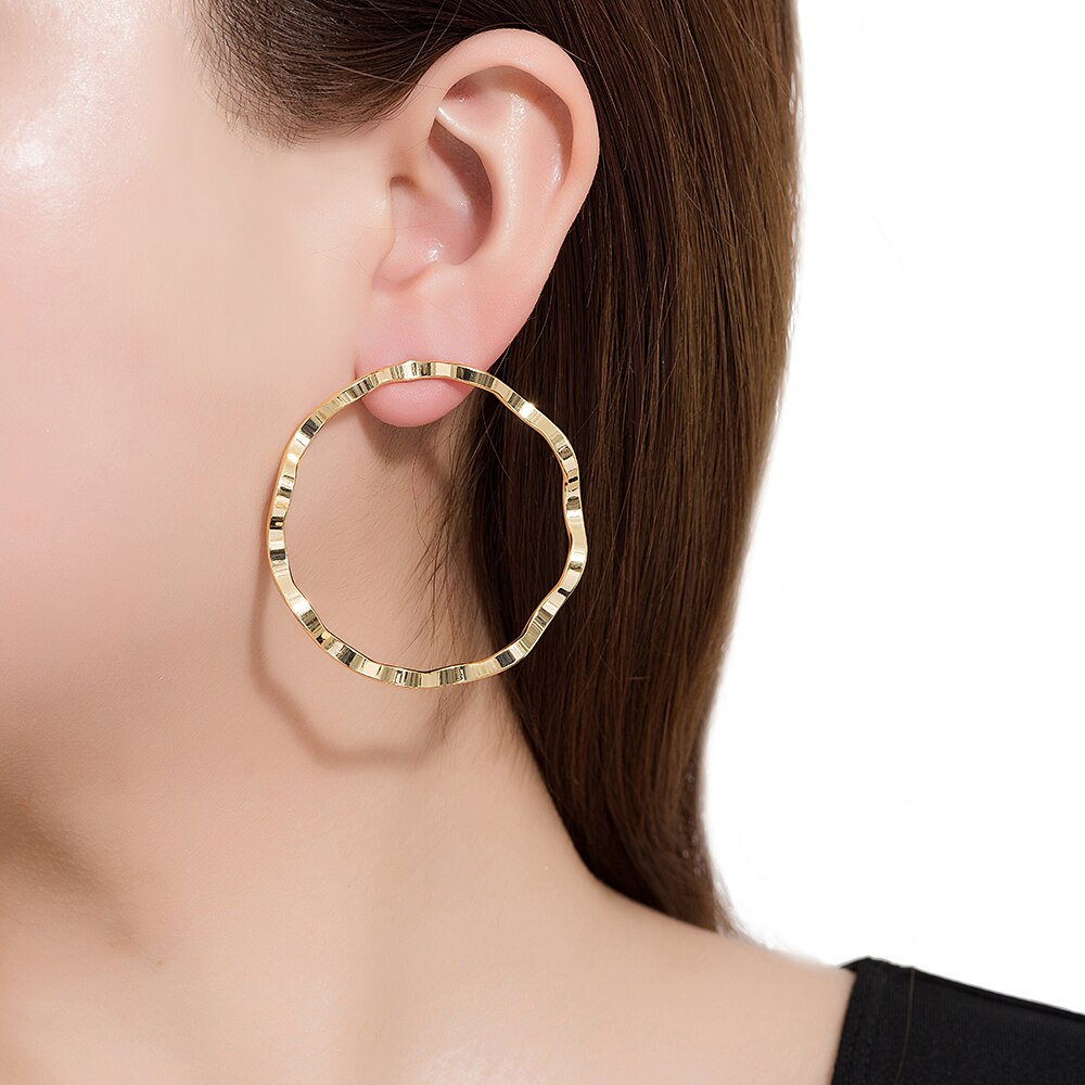 Gold Plated Swivel Circle Earrings