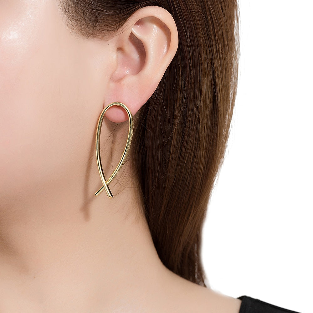 Gold Plated Knot Drop Earrings