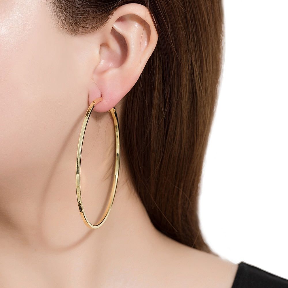 Gold Plated Classic Hoop Earrings