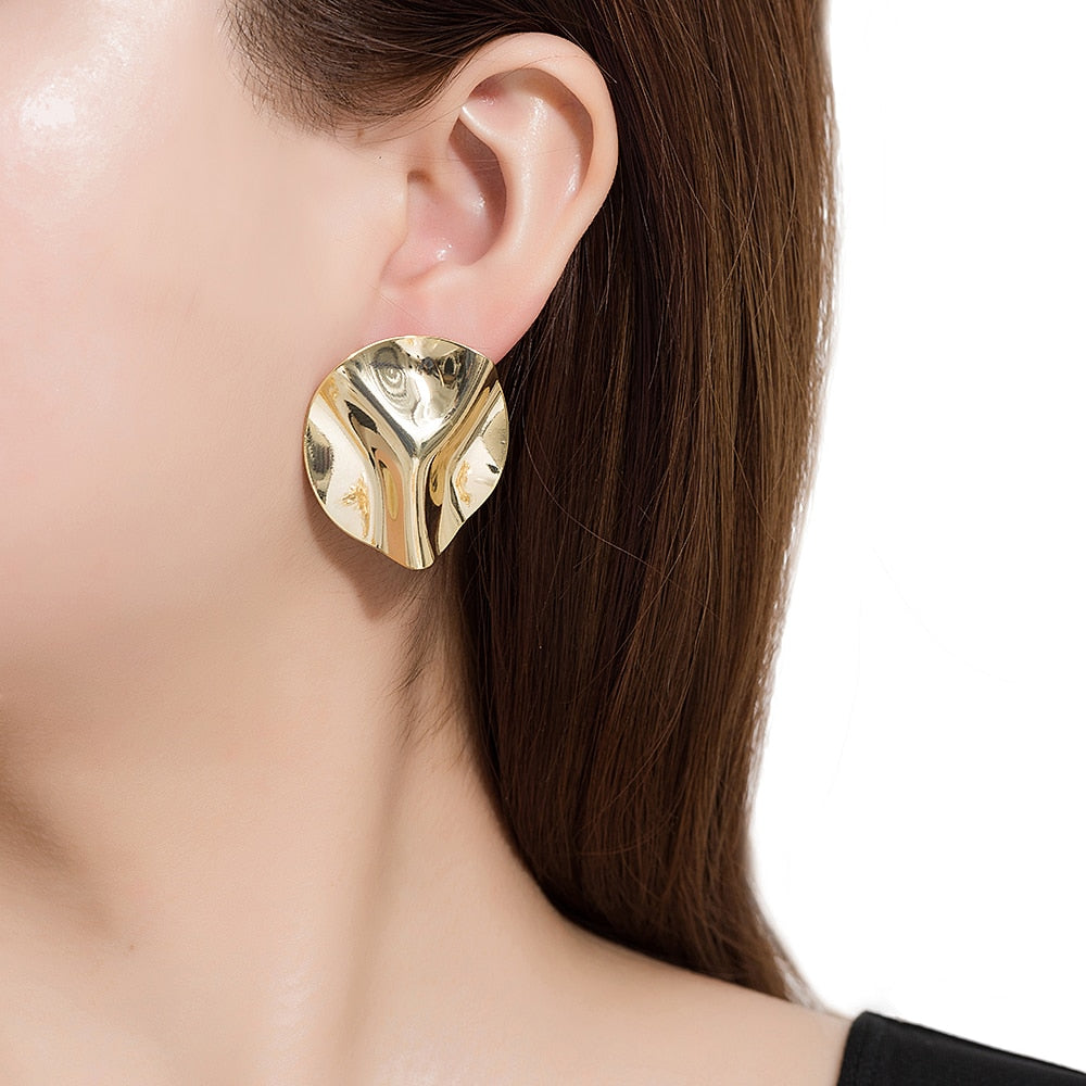 Gold Plated Chunky Stud Earrings
