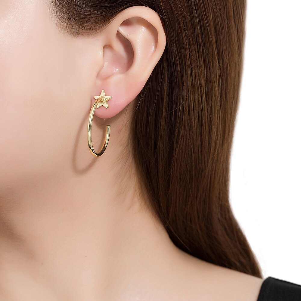 Gold Plated Star Hoops