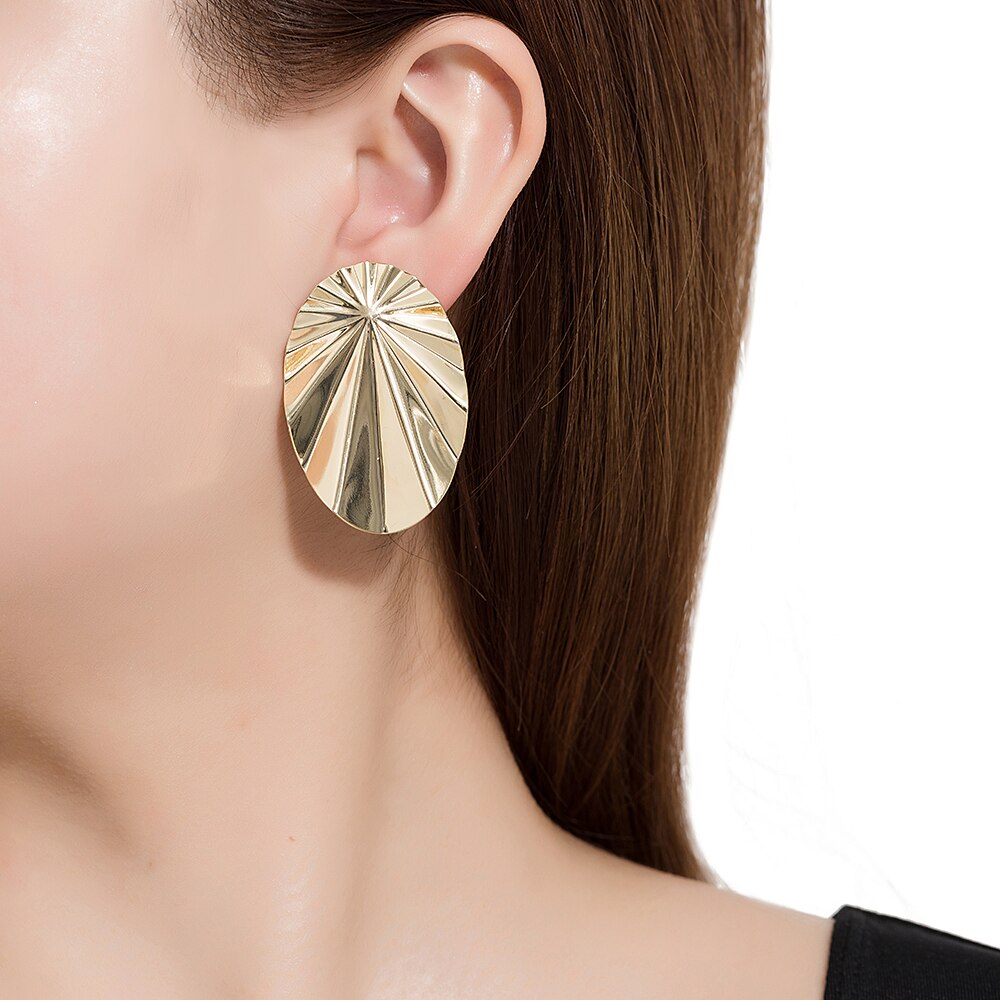 Gold Plated Frill Earrings