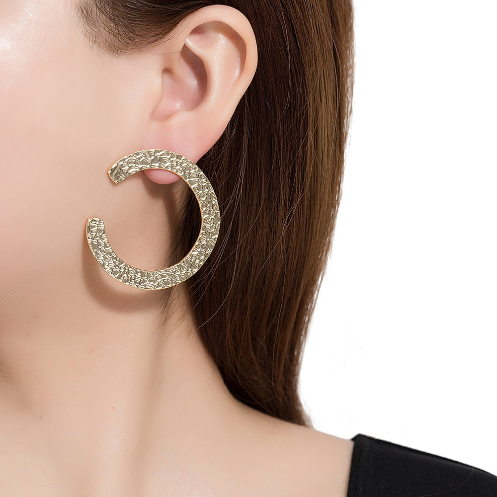 Gold Plated Open Circle Earrings