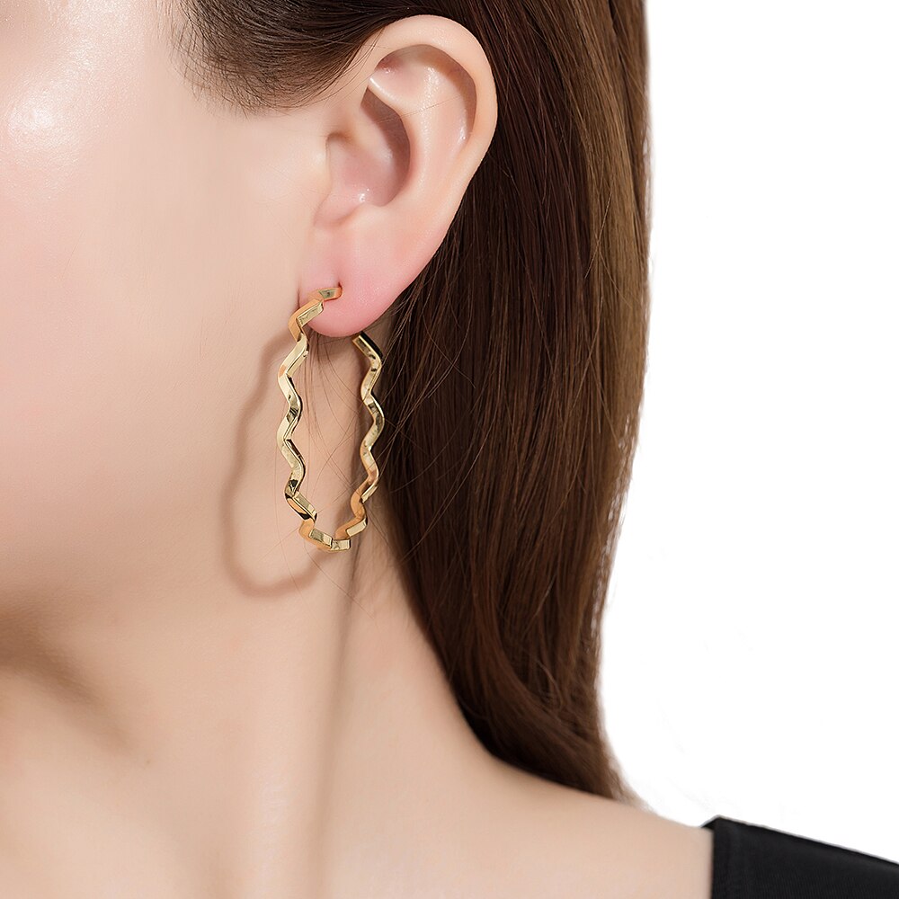 Gold Plated Twisted Hoops 