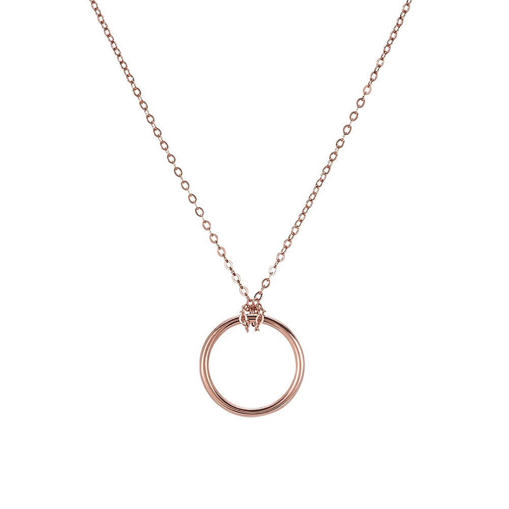 Circle Sterling Silver Necklace Bronze