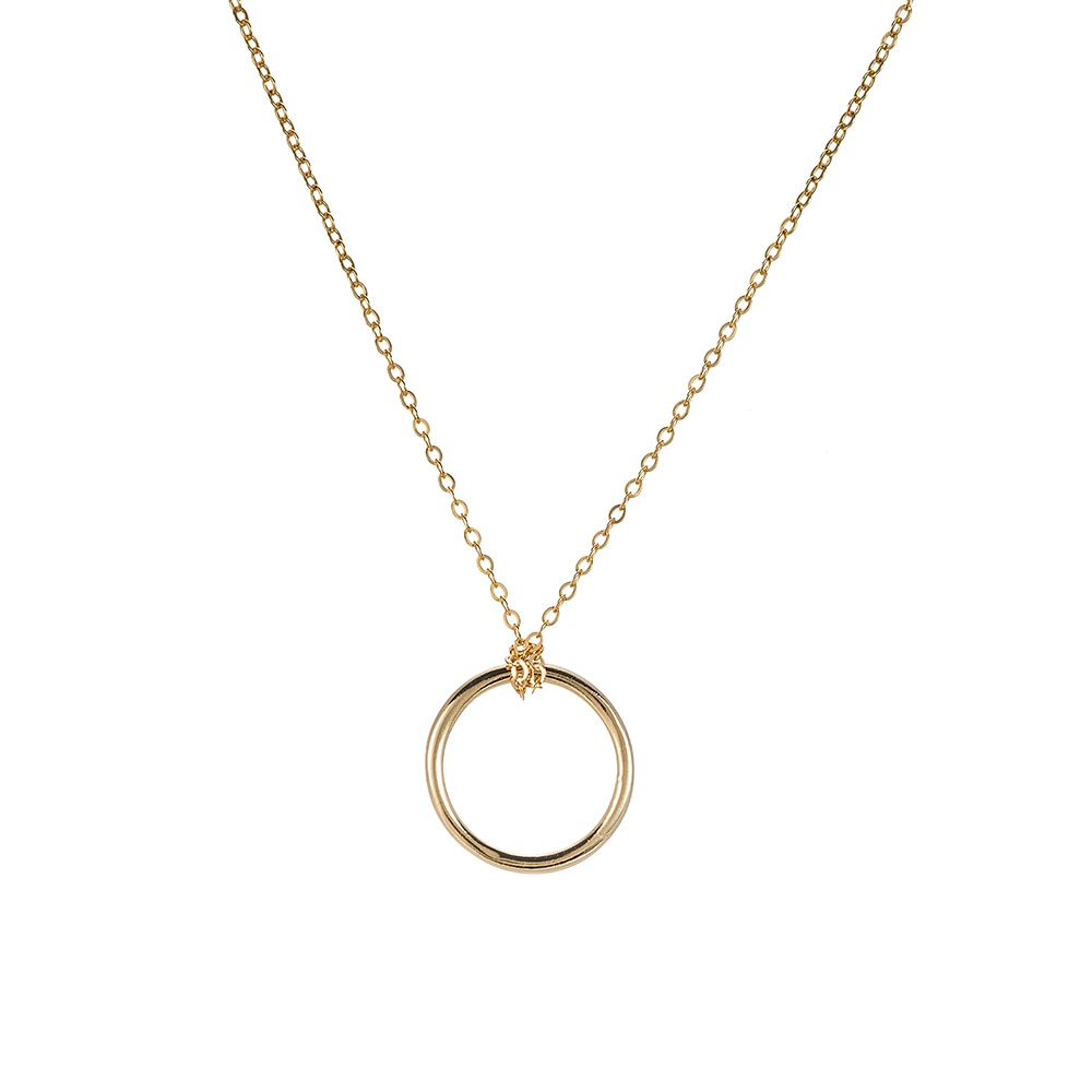 Circle Sterling Silver Necklace Gold