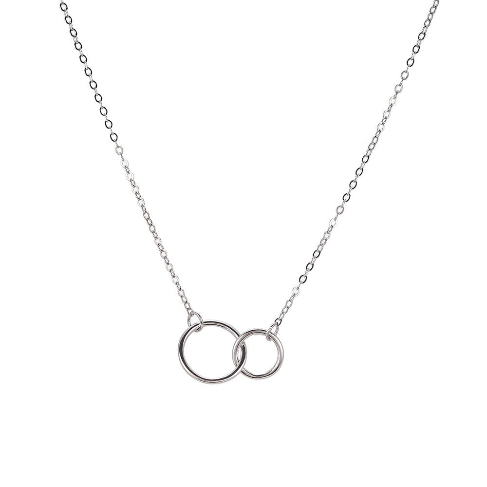 Double Circle Sterling Necklace