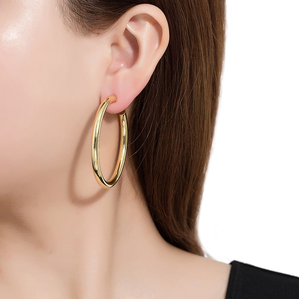 Gold Plated Open Hoop Earrings