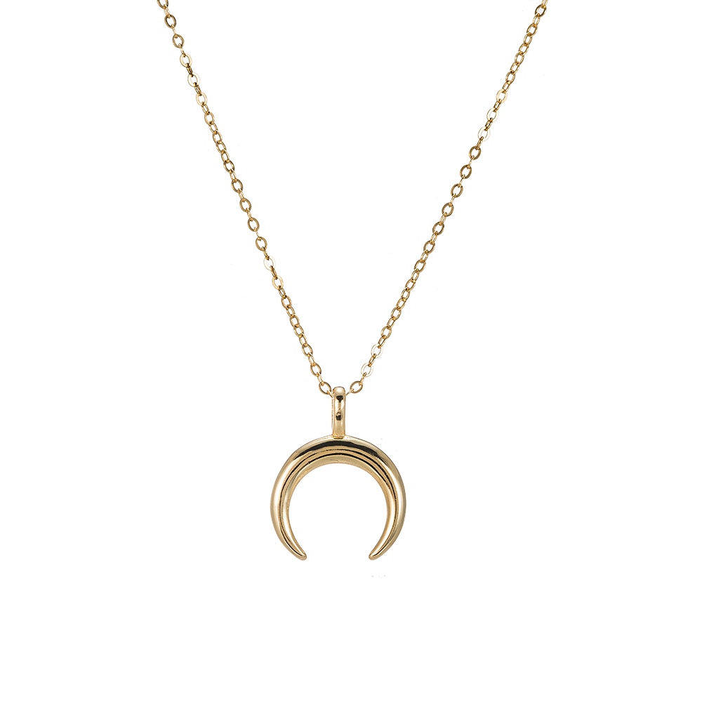Half Moon Sterling Silver Necklace Gold - Silver Necklace