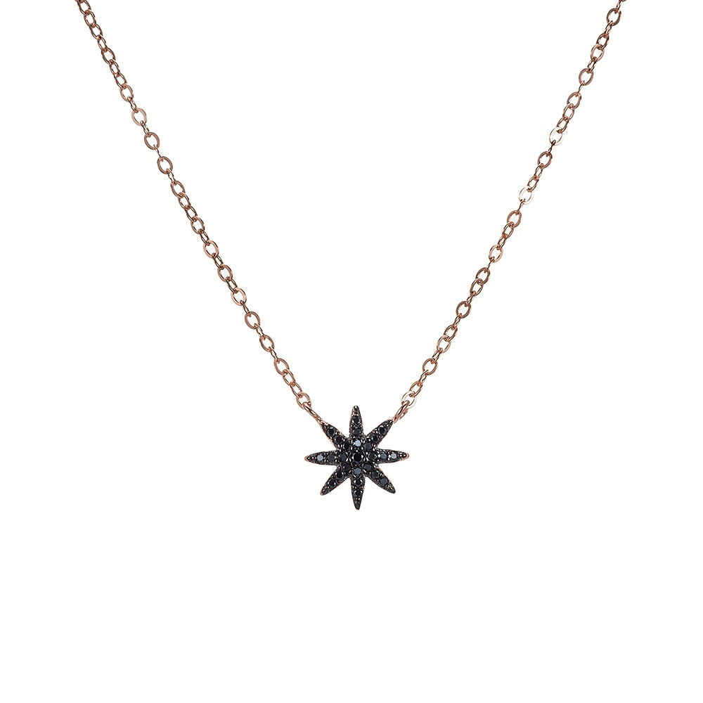 Fairy Star Sterling Silver Necklace Black