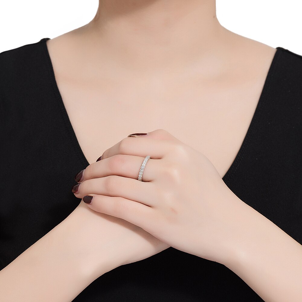 Sterling Silver CZ Braid Ring