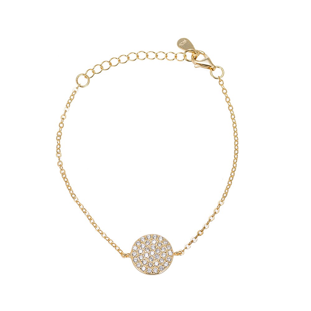 Zirconia Disc Sterling Bracelet