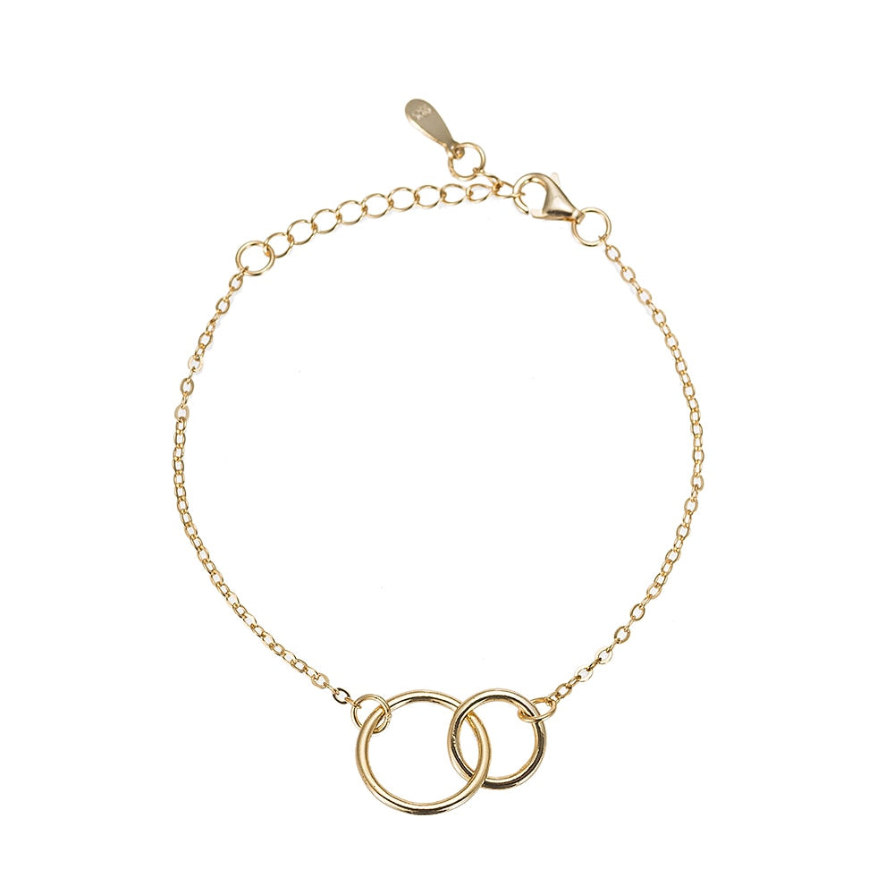 Gold Concentric Sterling Silver Bracelet