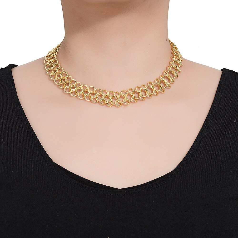 Gold Plated Thick Chain Necklace