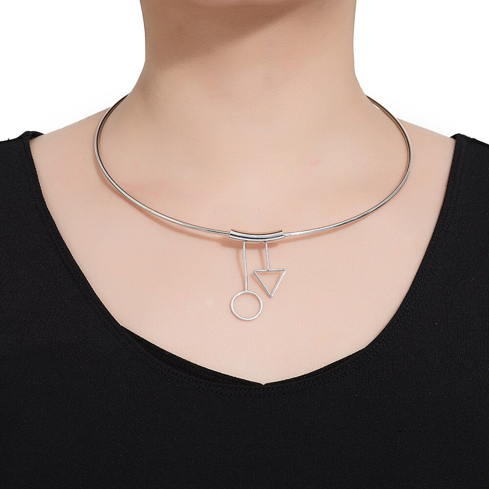 Stainless Steel Futuristic Choker Necklace
