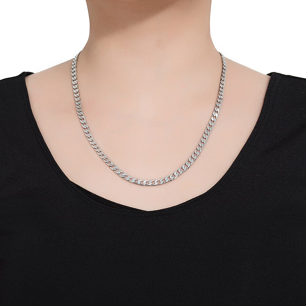 Stainless Steel Curb Chain Necklace
