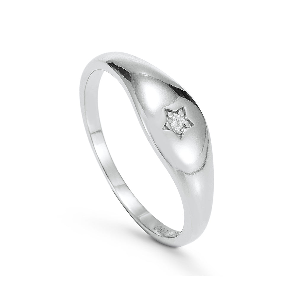 Sterling Star Signet Ring