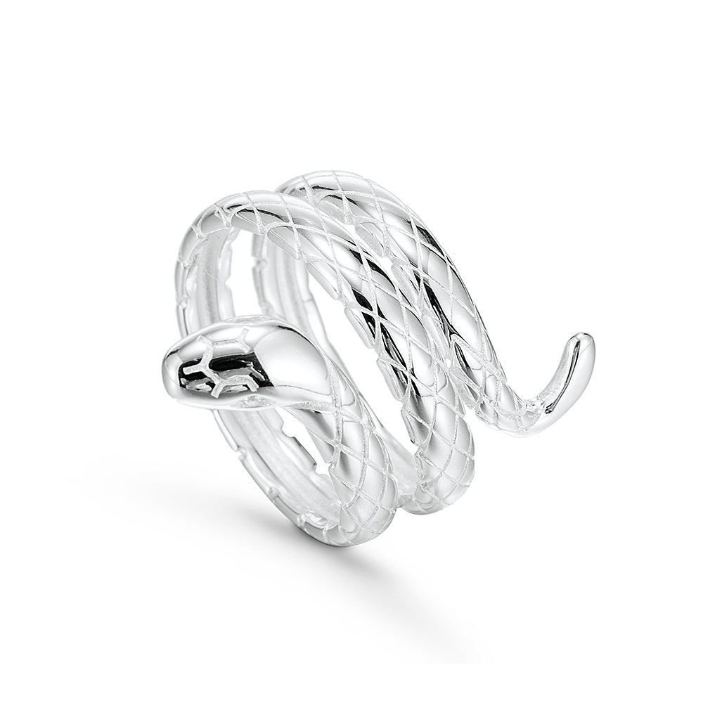 Sterling Long Python Snake Ring