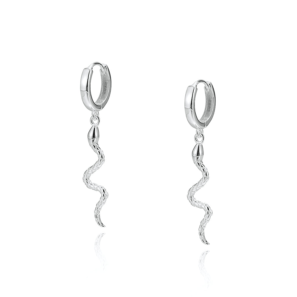 Sterling Snake Charm Earrings