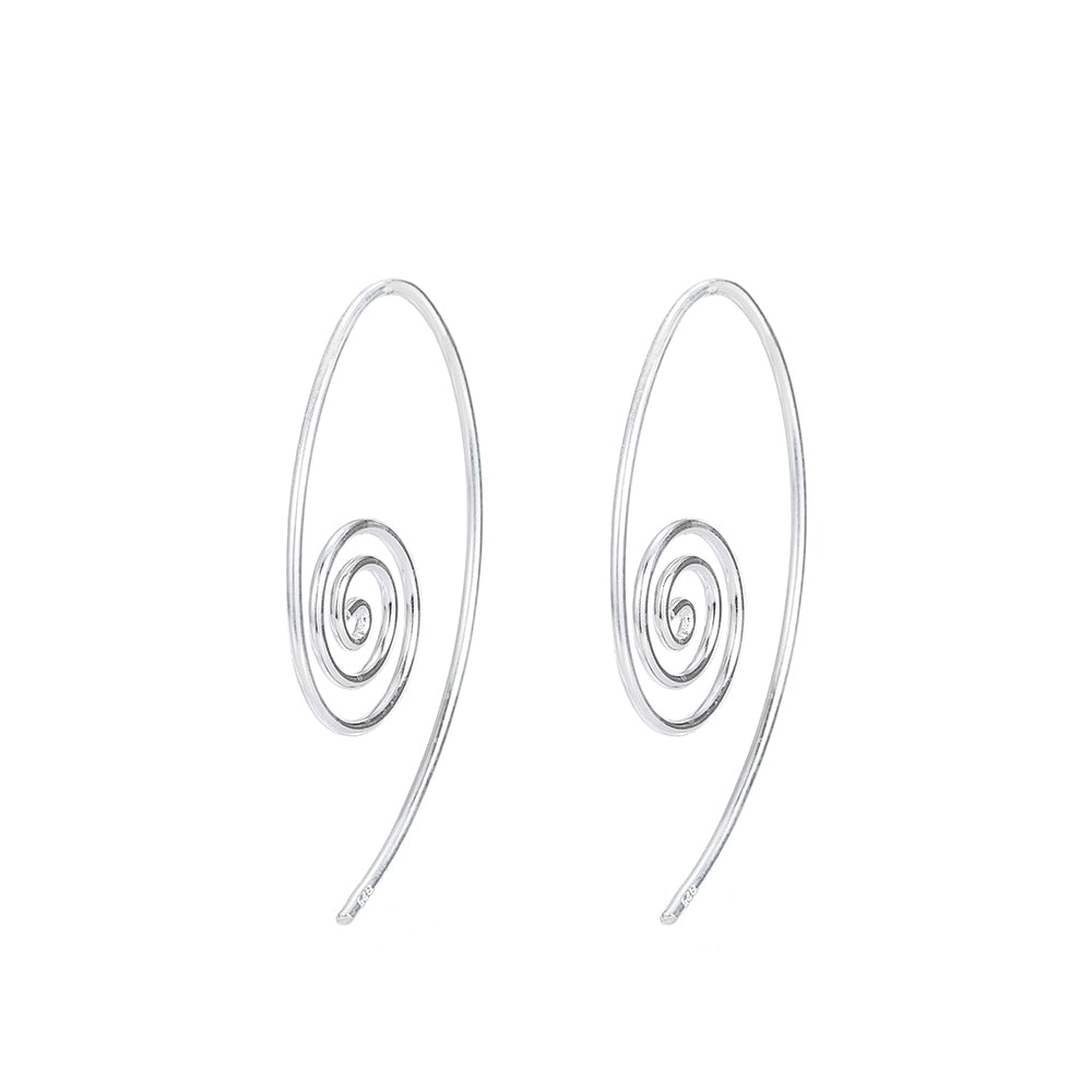 Sterling Silver Spiral Hoop Earrings 