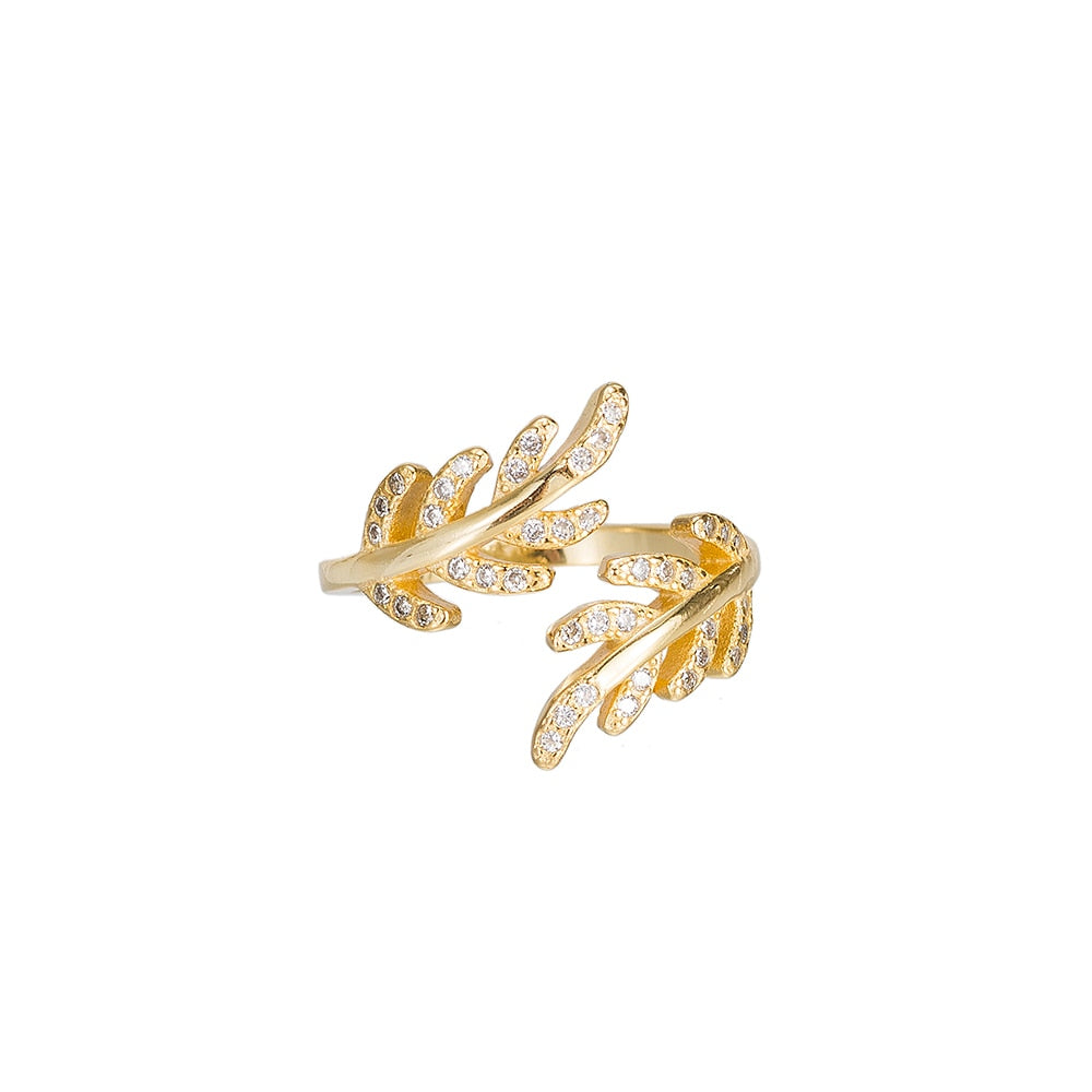 Sterling silver and Gold Plated Leaf Ring