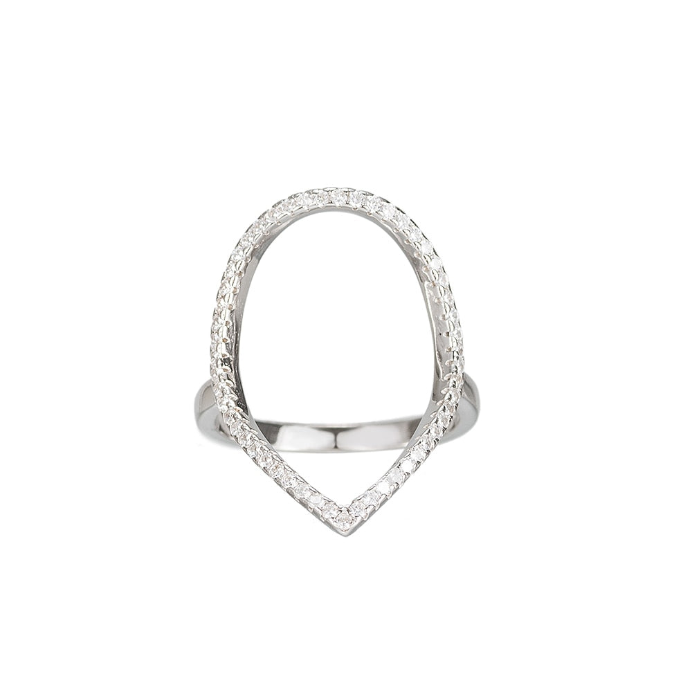Gold Plated Silver CZ Drop Ring