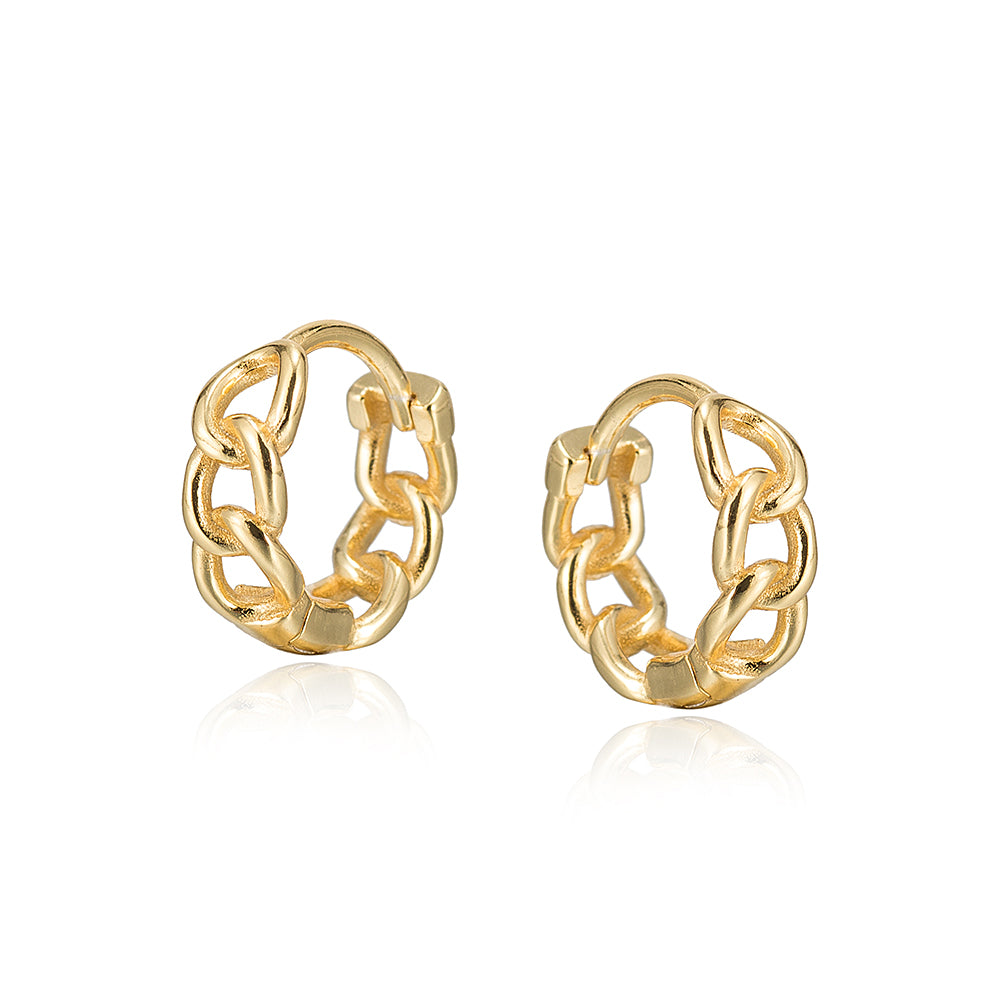 Sterling Chain Huggie Earrings