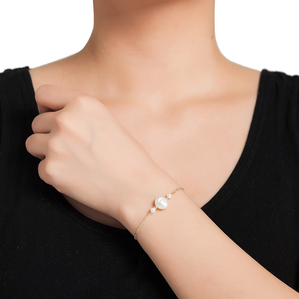 Gold Plated Triple Pearl Bracelet