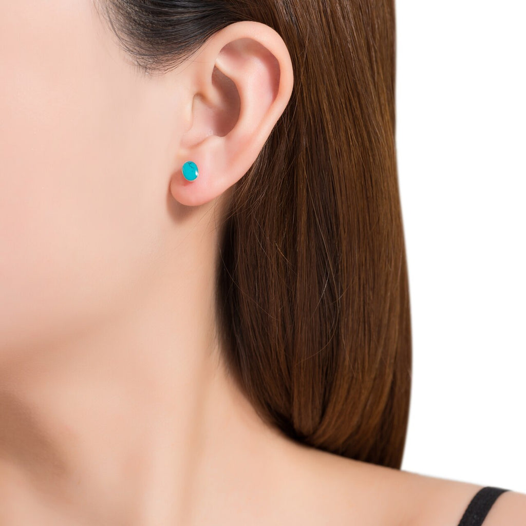 Sterling Silver Gemstone Stud Earrings