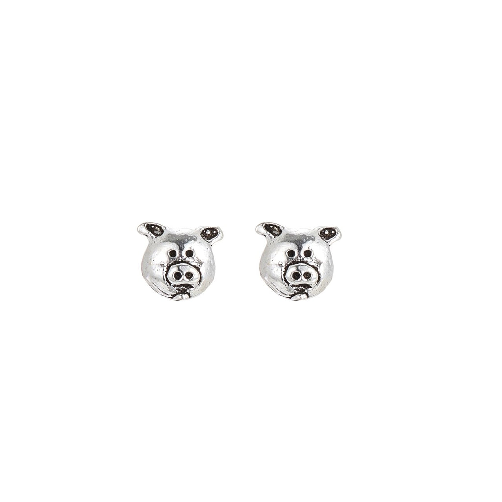 Sterling Silver Pig Stud Earrings