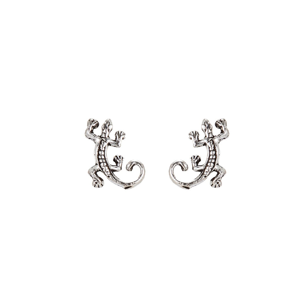 Lizard Stud Earrings Sterling Silver
