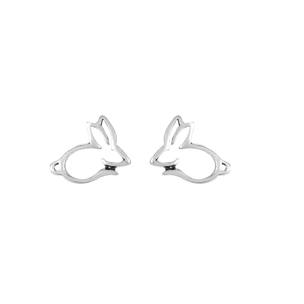 Sterling Silver Rabbit Stud Earrings