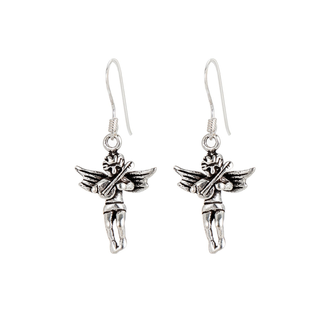 Sterling Silver Dangly Angel Earrings