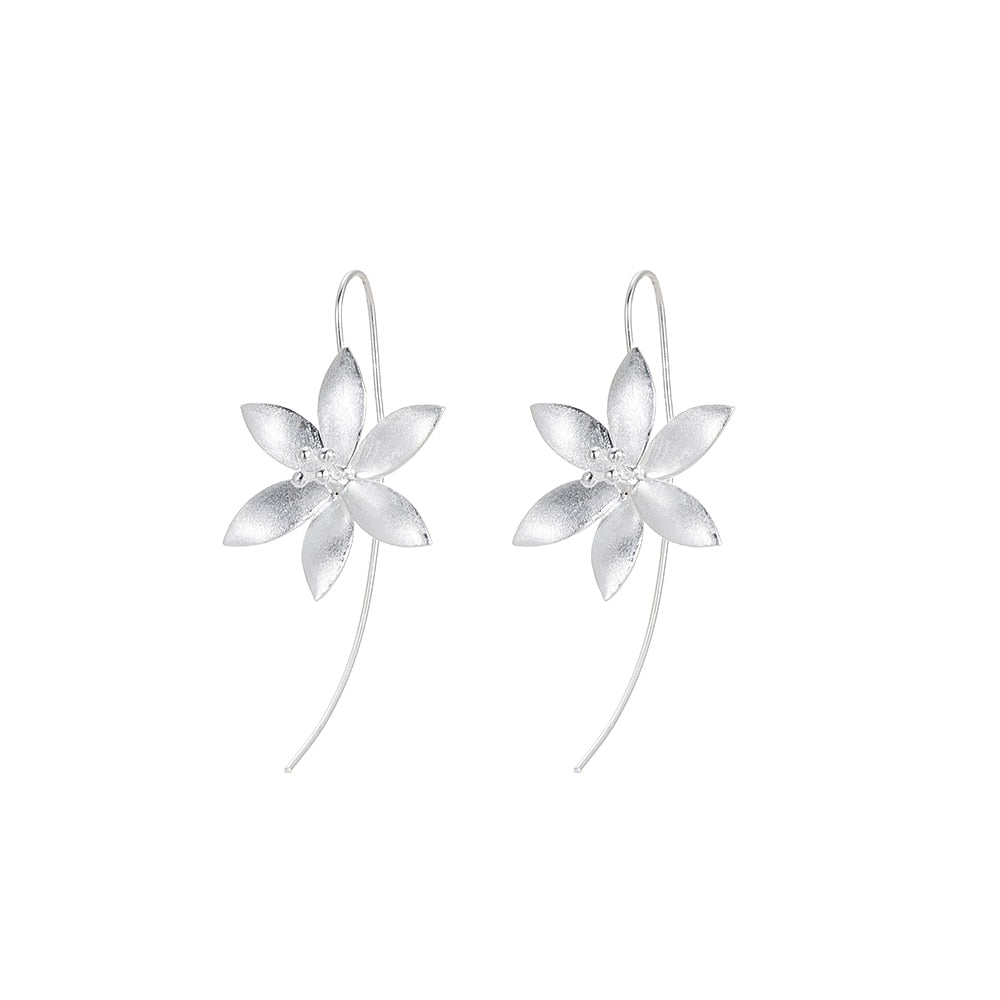 Sterling Silver Big Flower Earrings