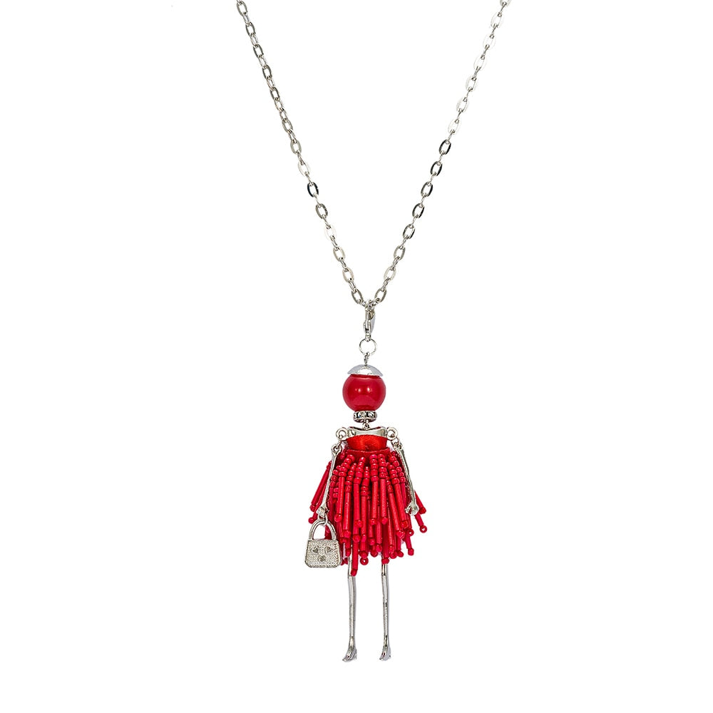 Red Dangly Baby Doll Necklace