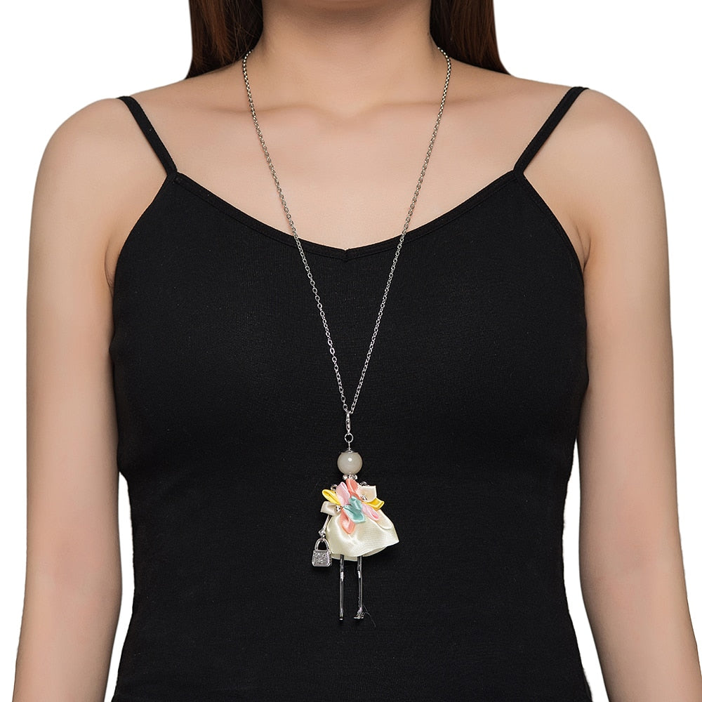 Yellow Flowers Baby Doll Necklace