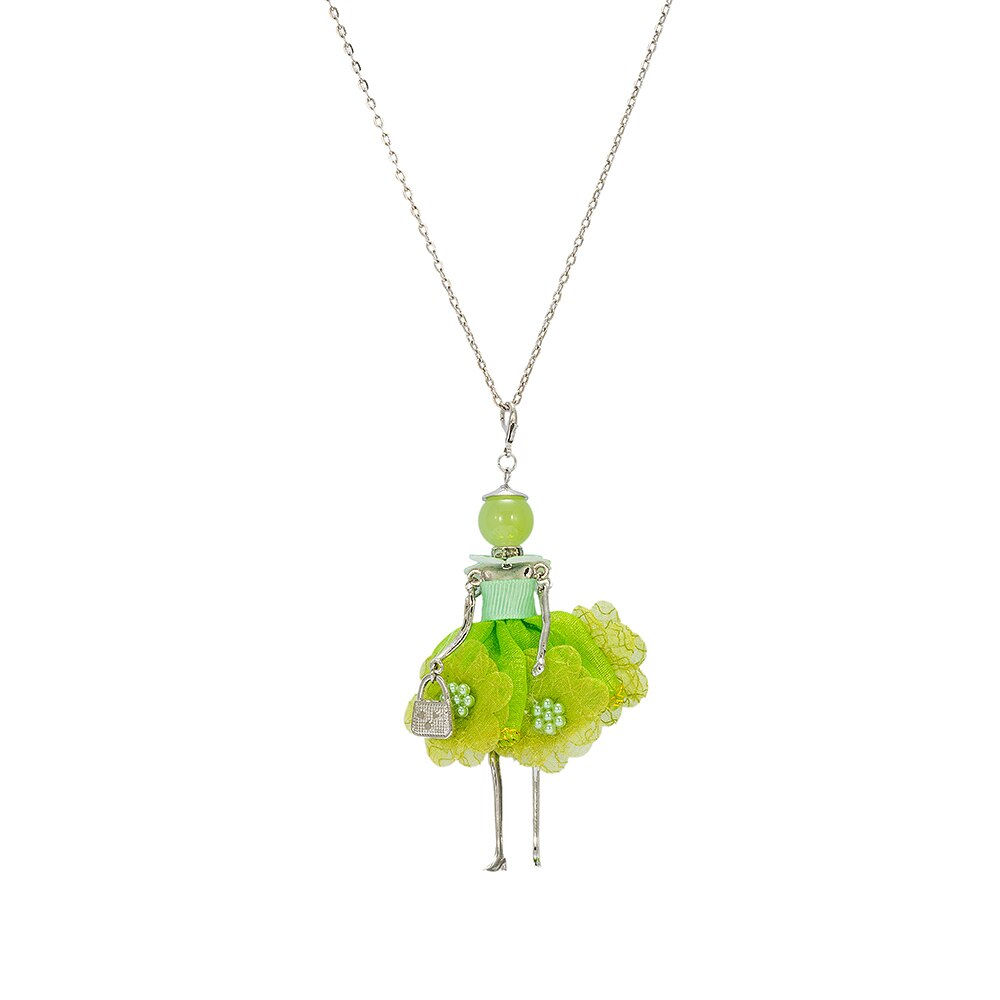 Light Green Flower Baby Doll Necklace