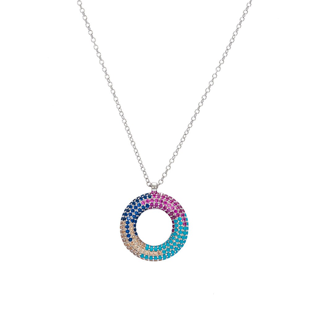Silver Rainbow Circle Necklace